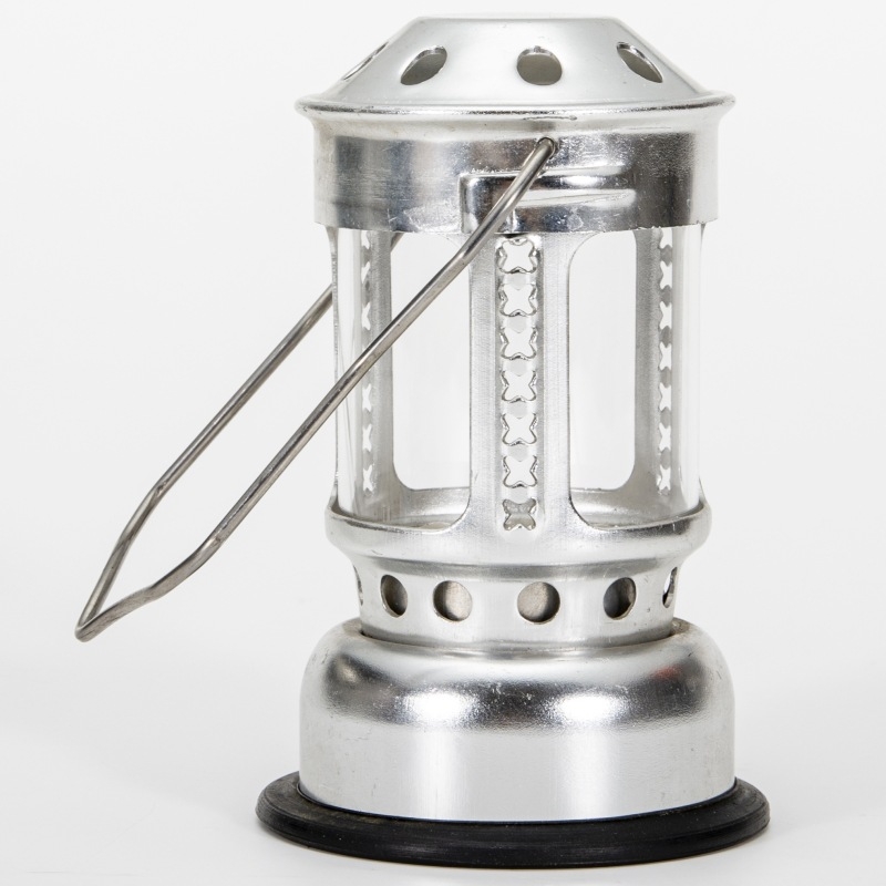 Piiriülene õues kasutatav hõbedane matkalamp alusega alumiiniumsulamist öise kalapüügi teeküünla lamp kalapüügiks rippuv ponilamp hulgimüük