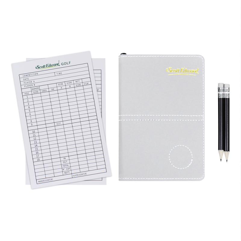 Golf kellékek pontozókártya-készlet golf pályán kívüli kiegészítők golf szürke fekete pontozókabát