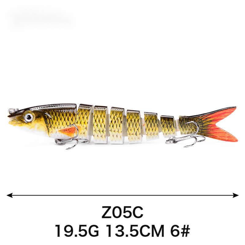 Daugiasluoksnis „Luya“ masalas, 8 sekcijų masalas gėlavandenei žuviai, jūrinei žūklei, 13,5 cm panardintas masalas, netikras masalas, daugiasluoksnis „Luya“ masalas.