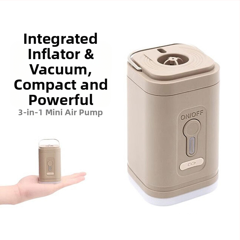 Új kültéri kemping légpumpa, kényelmes, kompakt és nagy teljesítményű légpumpa, kempingvilágítással ellátott többfunkciós légpumpa hordó