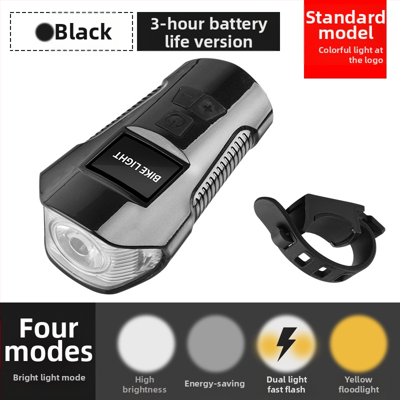 Kodo matuoklio lempos galios ekranas, įkraunamas USB dviračio žibintas, „Bell“ kodo matuoklis, trys viename dviračio žibintas, signalinis žibintas