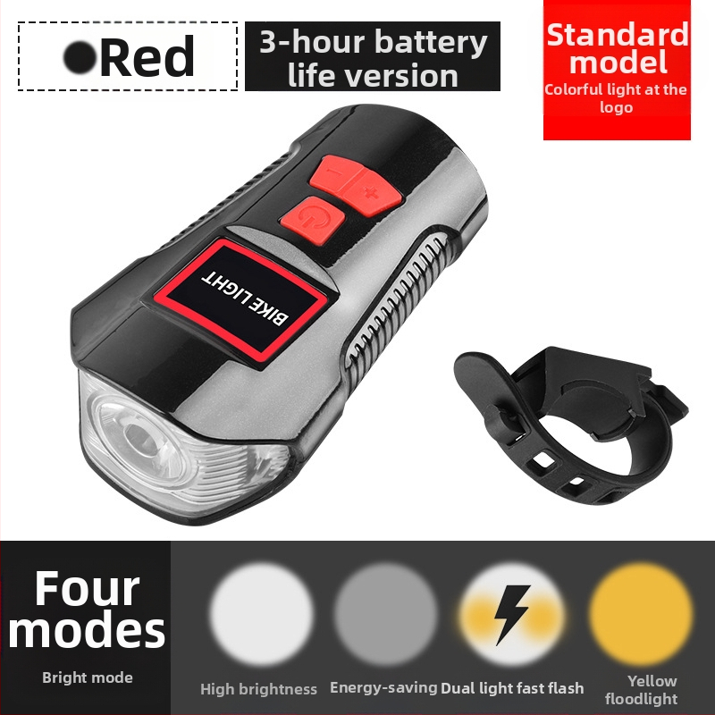 Kodo matuoklio lempos galios ekranas, įkraunamas USB dviračio žibintas, „Bell“ kodo matuoklis, trys viename dviračio žibintas, signalinis žibintas