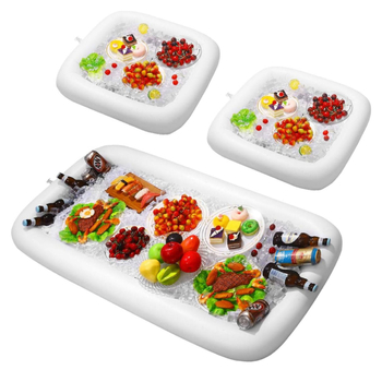 Karšto išpardavimo pripučiamas ledo baro salotų maisto ir gėrimų padėklas vaisių lėkštei vasaros vakarėliui ir stovyklavimui