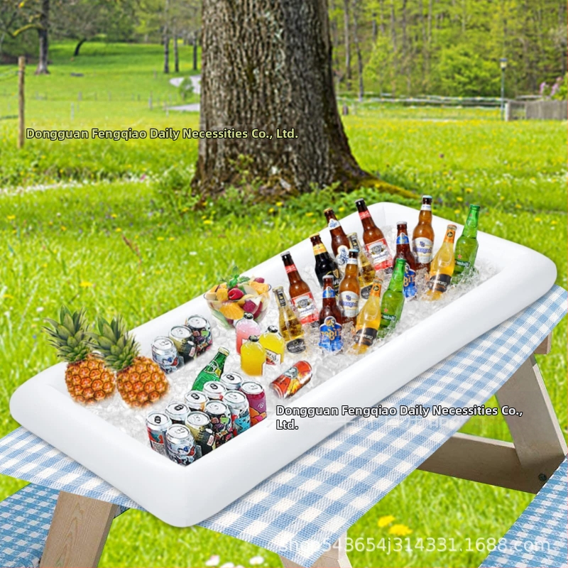 Karšto išpardavimo pripučiamas ledo baro salotų maisto ir gėrimų padėklas vaisių lėkštei vasaros vakarėliui ir stovyklavimui