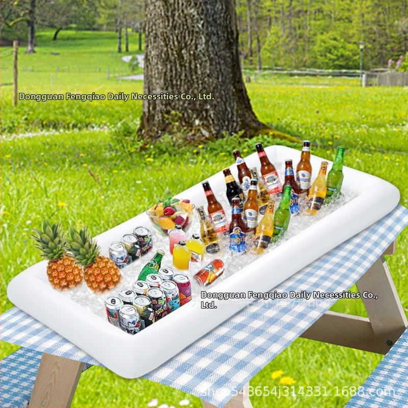 Karšto išpardavimo pripučiamas ledo baro salotų maisto ir gėrimų padėklas vaisių lėkštei vasaros vakarėliui ir stovyklavimui