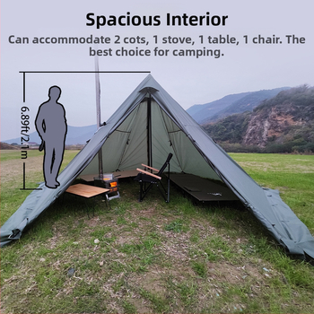 Välistingimustes telkimiseks mõeldud kuusnurkne püramiidtelk India telk päikesekaitsega veekindel torniga telk varikatusega telkimisvarustus