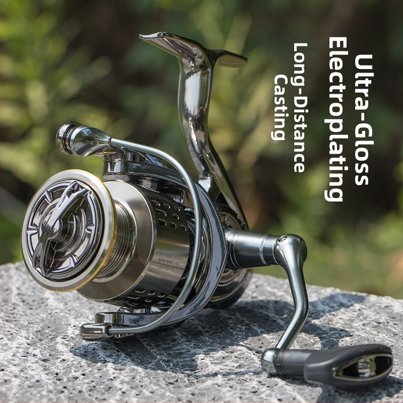 Изцяло метална макара за риболов с чаша за влакно, универсална електролитно покритие, въртящо се колело, морска въдица, колело за риболовно влакно, риболовни принадлежности на едро, колело за въдица