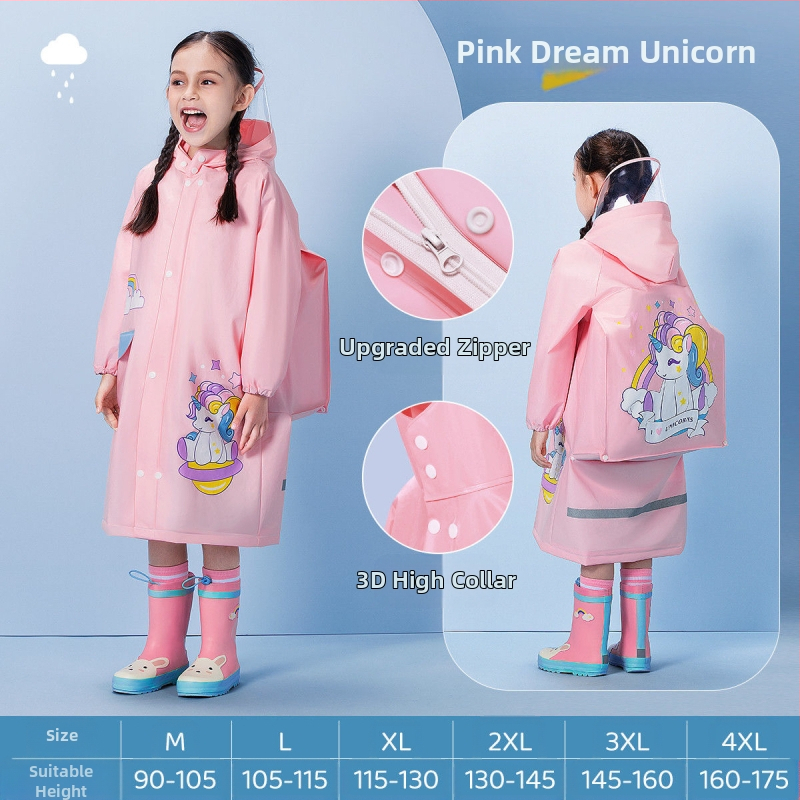 Παιδικό αδιάβροχο για μωρά, νηπιαγωγείο, μαθητής δημοτικού σχολείου, πόντσο με κάθισμα σχολικής τσάντας, αγόρια, κορίτσια, αδιάβροχο, χονδρική πώληση