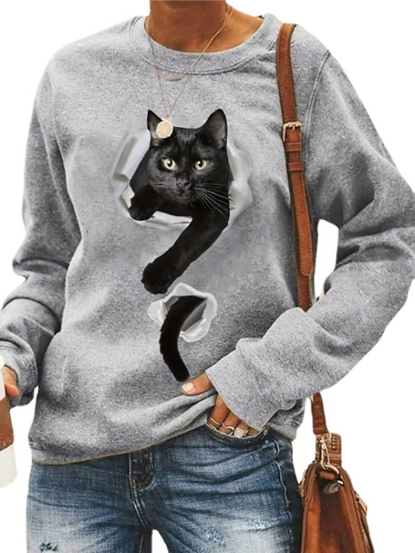 2024 független állomás külkereskedelem Európa és az Egyesült Államok karácsonyi határokon átnyúló új kerek nyakú hosszú ujjú pulóver laza nyomtatott polár béléssel