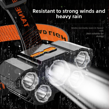 Νέος προβολέας LED με 5 κεφαλές, επαναφορτιζόμενη λάμπα ψαρέματος USB, φακός ψαρέματος μεγάλης εμβέλειας με ισχυρό φως