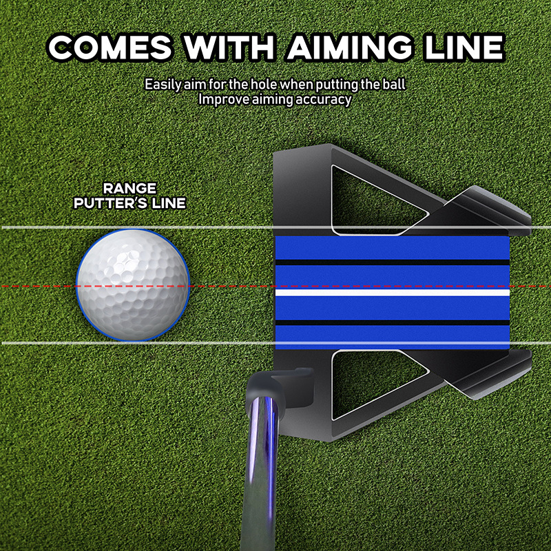 Álló putter golfütőhöz, alacsony súlyponttal, stabilabb, egyetlen golf, rálátással, férfi golf putter