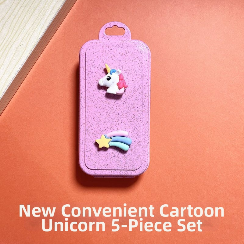 Összecsukható evőeszközkészlet Diákoknak Hordozható Utazó Evőpálcika Kanál Villa Öt darabos készlet Tárolás Kültéri Egyéb