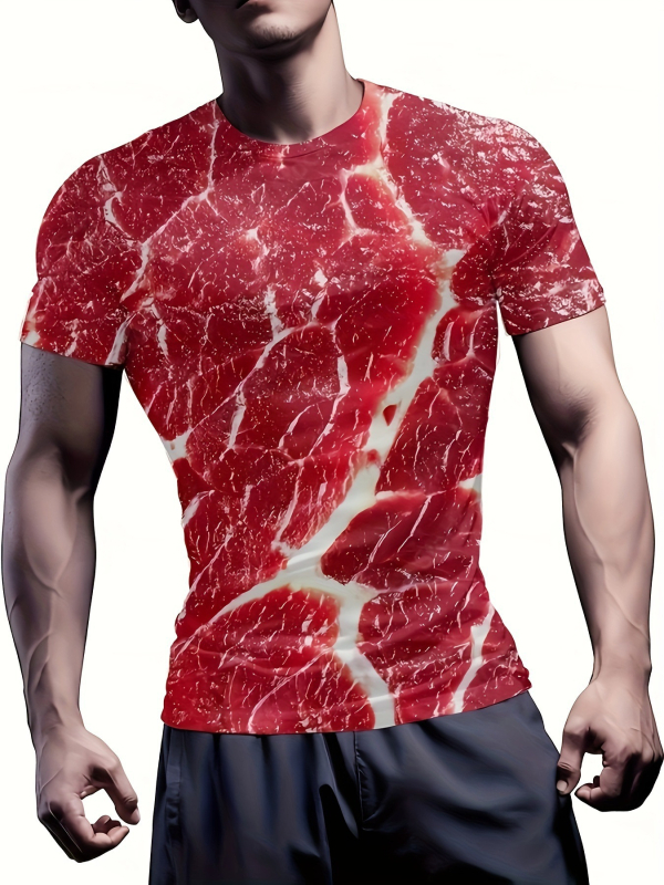 raktáron első új tiger férfi sport fitnesz 3D férfi rövid ujjú póló, magas szárú, rugalmas, feszes, gyári outlet