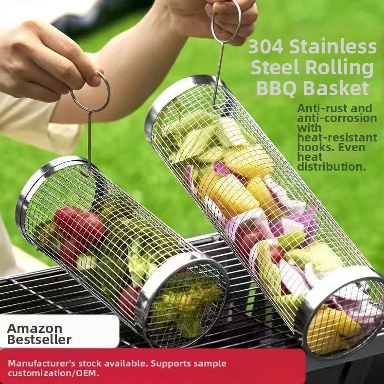 Amazoni rullgrilli puurivarustuse grillikorv täiustatud välistingimustes kasutatav grill roostevabast terasest grillitünn grillimisriistad
