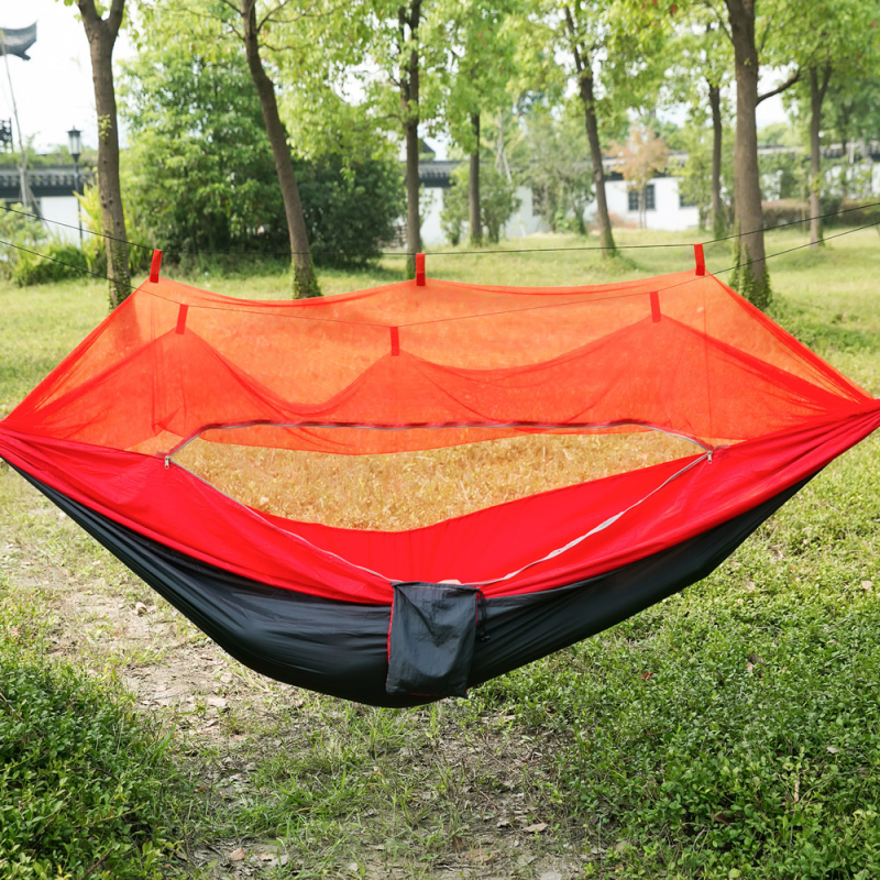 Automātiski ātri atverams moskītu tīkls šūpuļtīkls pret odiem, vienvietīgs, divvietīgs, neilona, izpletņlēciena auduma šūpuļtīkls, āra kempinga piederumi