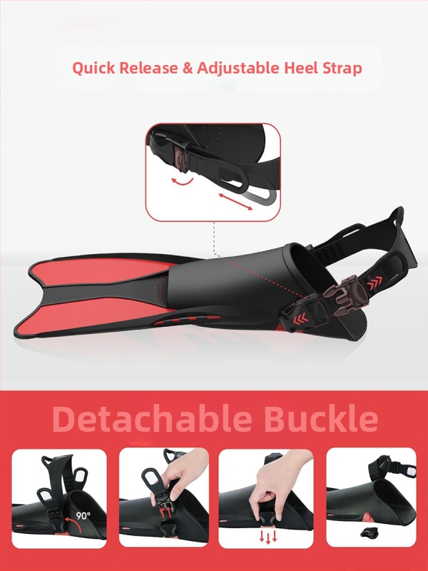 Регулируеми плавници, Универсални плавници за плуване и шнорхелинг за възрастни и деца, Оборудване за ускорение при дълбоко гмуркане