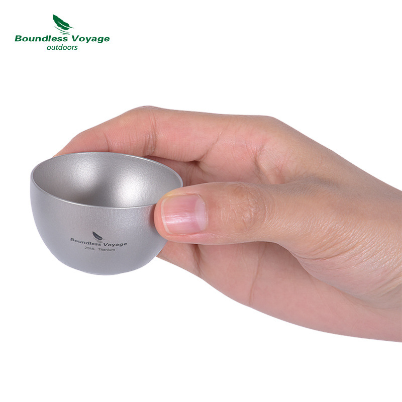 „Biwei“ gryno titano dvigubo sluoksnio arbatos puodelis, itin lengvas, nešiojamas kung fu arbatos rinkinys, mini puodelis, apsaugantis nuo nudegimų ir šilumos izoliacija, 25 ml