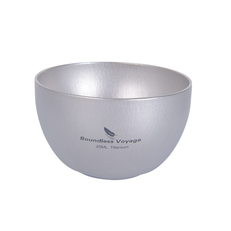 „Biwei“ gryno titano dvigubo sluoksnio arbatos puodelis, itin lengvas, nešiojamas kung fu arbatos rinkinys, mini puodelis, apsaugantis nuo nudegimų ir šilumos izoliacija, 25 ml