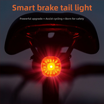 Tarpvalstybinis dviračio galinis žibintas stabdžių išmanusis įspėjamasis žibintas lauke, naktį važiuojant kalnų dviračiu, dviračio žibintas, kelio automobilio jutiklio žibintas