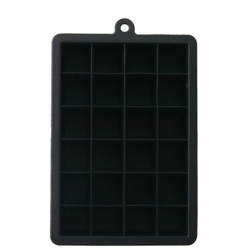 Kryžminis kvadratinis silikoninis ledo kubelis, 24 grotelių buitinių ledų formelė, maistinė, kūrybinga „pasidaryk pats“ ledo gaminimo mašina, ledo kubelio formelė