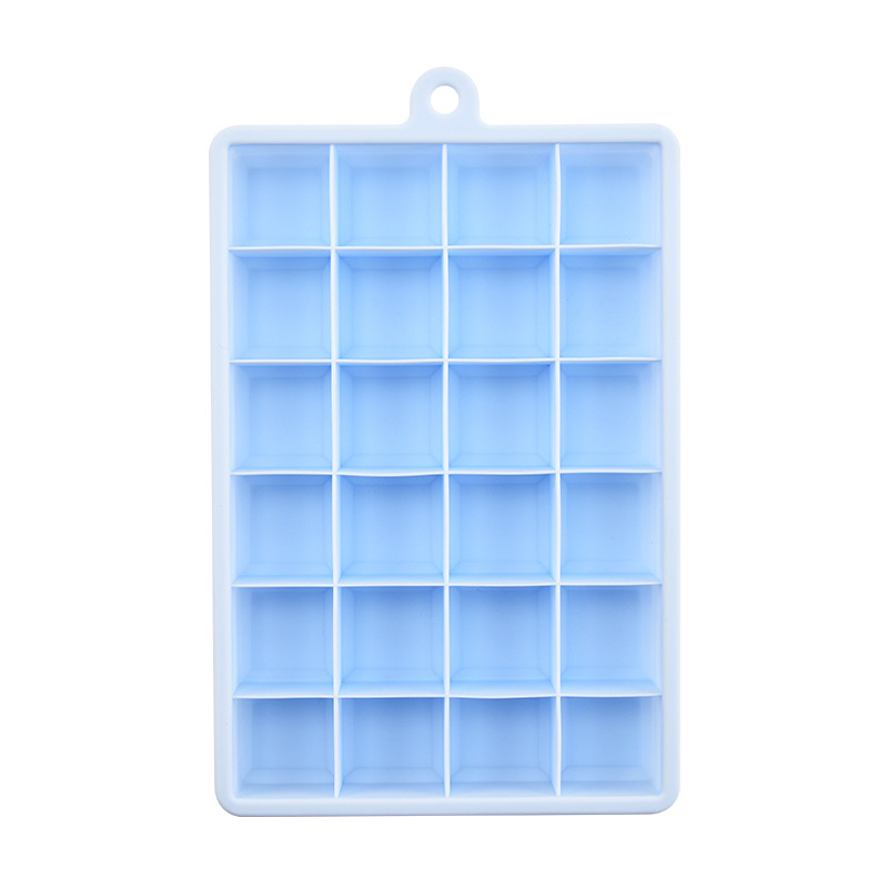 Kryžminis kvadratinis silikoninis ledo kubelis, 24 grotelių buitinių ledų formelė, maistinė, kūrybinga „pasidaryk pats“ ledo gaminimo mašina, ledo kubelio formelė