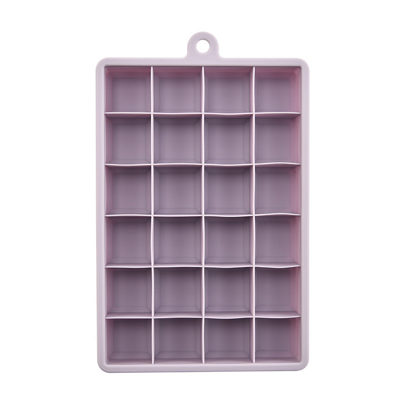 Kryžminis kvadratinis silikoninis ledo kubelis, 24 grotelių buitinių ledų formelė, maistinė, kūrybinga „pasidaryk pats“ ledo gaminimo mašina, ledo kubelio formelė