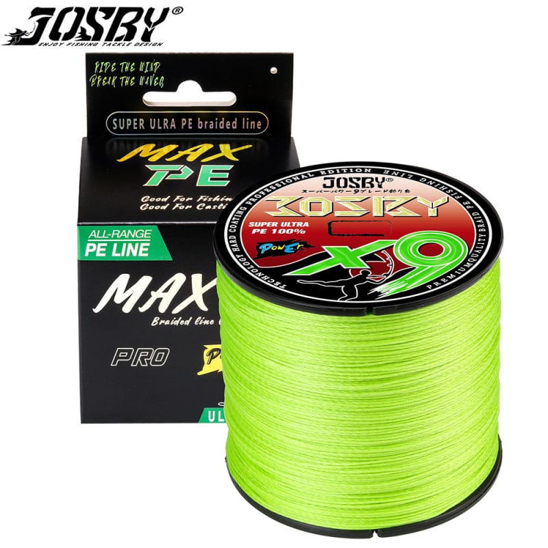 JOSBY fonott horgászzsinór 9/8 szálú 300 méter 500 méter 100 méter többszálú polietilén zsinór 10LB-100LB