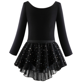 Детски танцови дрехи 2024, балетна рокля за момичета с пайети, дрехи за упражнения с дълъг ръкав за момичета, детски дрехи за китайски изпити