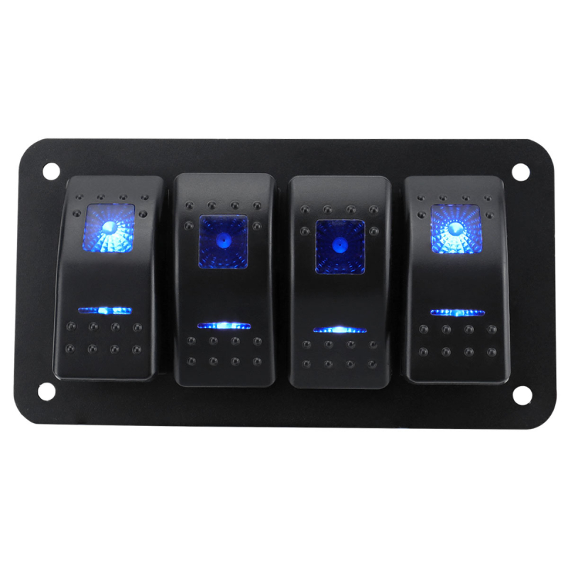 Auto merelüliti sinise valgusega klapipaneeliga auto modifitseeritud mitmepositsiooniline klapilüliti kombinatsioonplaat DC12-24V