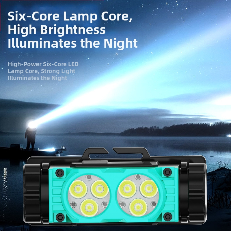 Многоексплозивен външен къмпинг зареждащ фар 6led подсветка лек магнитен фар за глава строителна площадка каска минна лампа