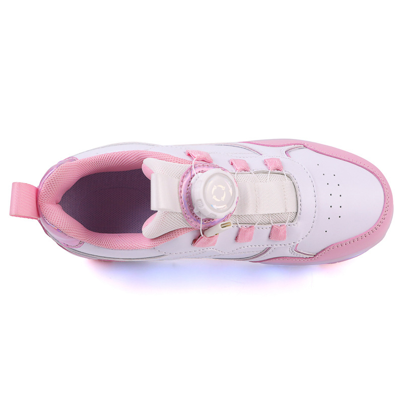 Vaikiški „heloo“ batai mergaitėms su keturiais ratukais, LED šviesos pačiūžos, berniukų pačiūžos, įkrovimo sportbačiai su ratukais