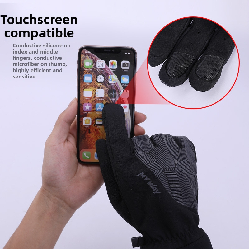 Rudens un ziemas jāšanas silti cimdi neslīdoši skārienekrāni ūdensnecaurlaidīgi āra alpīnisma slēpošanas riteņbraukšanas alpīnisma vēja necaurlaidīgi samta