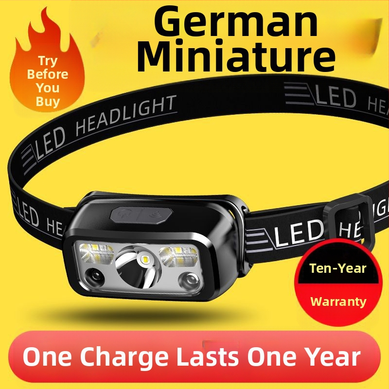 Силно зареждане на фарове, супер ярко риболовно индукционно презареждащо се външно фенерче за глава, издръжливо, специално, дълготрайно