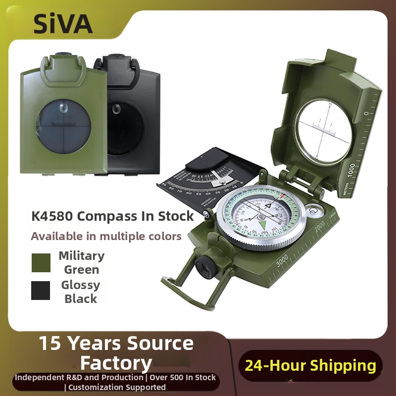 Gamintojo K4074 lydinio kompasas, didelio tikslumo daugiafunkcis šviečiantis išgyvenimo lauko kompasas su nuolydžio matuokliu
