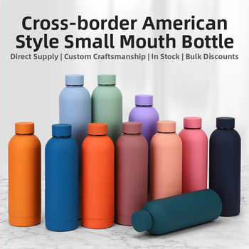 304 roostevabast terasest isolatsiooniga külma vee tass väikese suuga pudel õues kaasaskantav jäätunud kummivärvi sporditermosed piiriülene