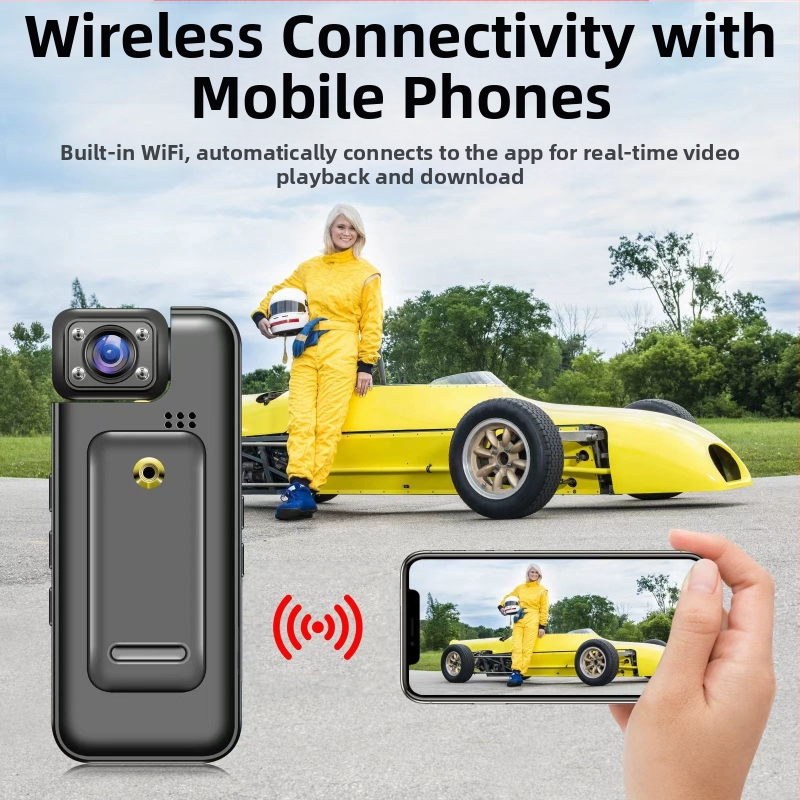 M114Kwifi Записващо устройство за правоприлагане, записващо видео, DV, джоб с капак, панталон, малка камера, задна щипка, нощно виждане, приложение, камера