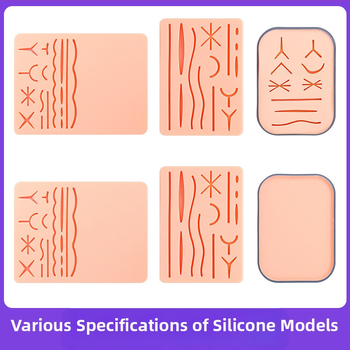 Mitme haava õmblusmoodul silikoonist harjutus silikoonist naha kirurgi harjutus mudel tasapinnaline haav kaheotstarbeline tüüp