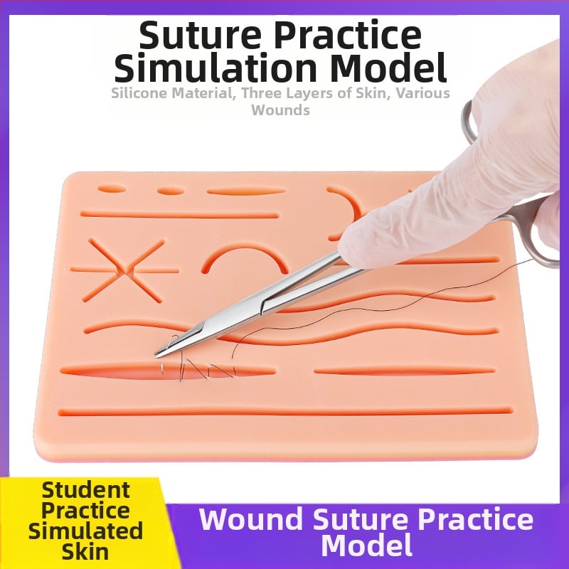 Daugiažaudės žaizdos siūlės modulis silikoninis pratimas silikoninis odos chirurgo pratimas modelis plokštuminė žaizda dvejopo naudojimo tipas