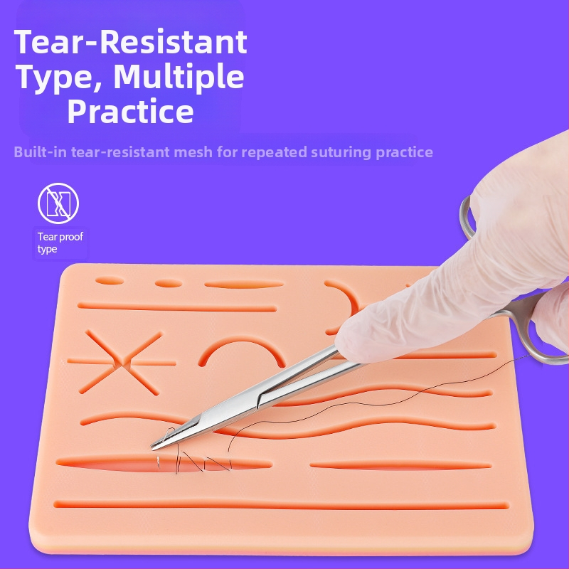 Daugiažaudės žaizdos siūlės modulis silikoninis pratimas silikoninis odos chirurgo pratimas modelis plokštuminė žaizda dvejopo naudojimo tipas