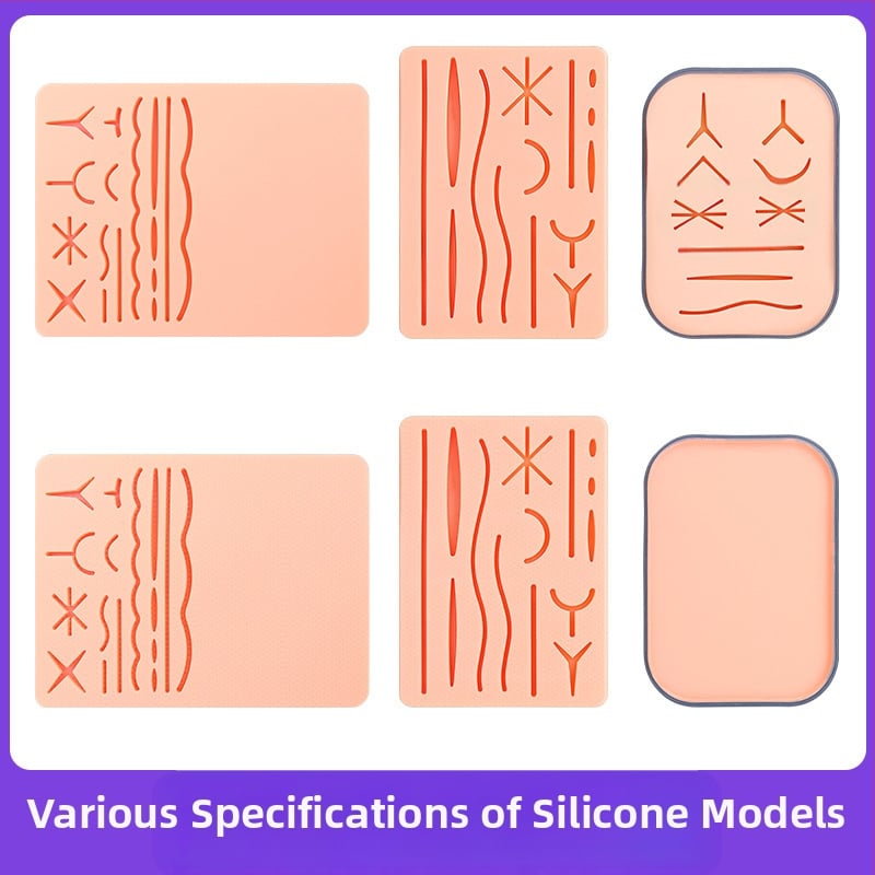 Daugiažaudės žaizdos siūlės modulis silikoninis pratimas silikoninis odos chirurgo pratimas modelis plokštuminė žaizda dvejopo naudojimo tipas