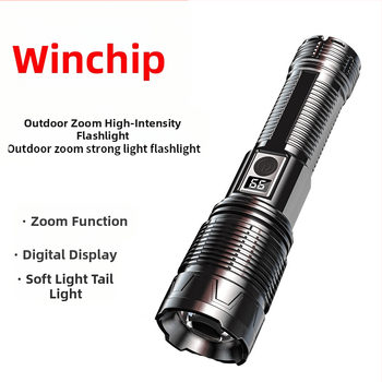 Naujas tarpvalstybinis baltas lazerinis žibintuvėlis, itin ryškus didelio nuotolio TYPE-C lauko nešiojamas skaitmeninis ekranas su priartinimu, COB galinis žibintuvėlis