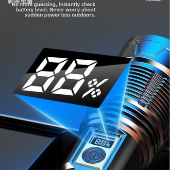 Νέος διασυνοριακός λευκός φακός λέιζερ εξαιρετικά φωτεινός, φορητός εξωτερικός φακός COB με ψηφιακή οθόνη και ζουμ μεγάλης εμβέλειας TYPE-C