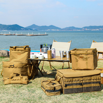 Tarpvalstybinis kempingo stiliaus kosmetikos krepšys, laikymo krepšys, lauko reikmenų rinkinys, įrankių laikymo dėžė, sulankstoma kempingo stiliaus, kempingo stiliaus laikymo dėžė