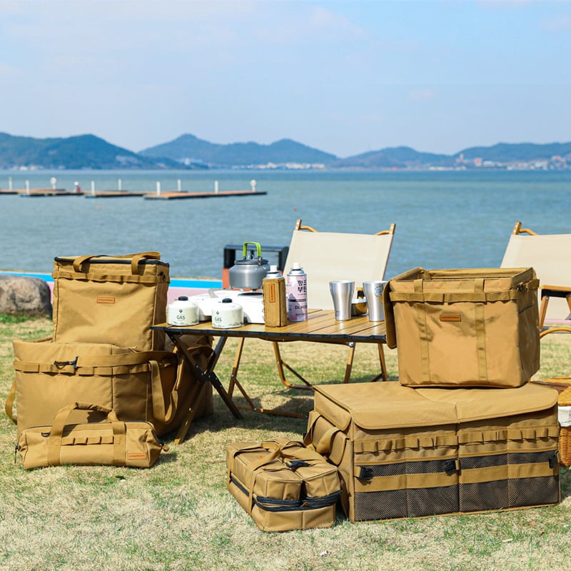 Tarpvalstybinis kempingo stiliaus kosmetikos krepšys, laikymo krepšys, lauko reikmenų rinkinys, įrankių laikymo dėžė, sulankstoma kempingo stiliaus, kempingo stiliaus laikymo dėžė