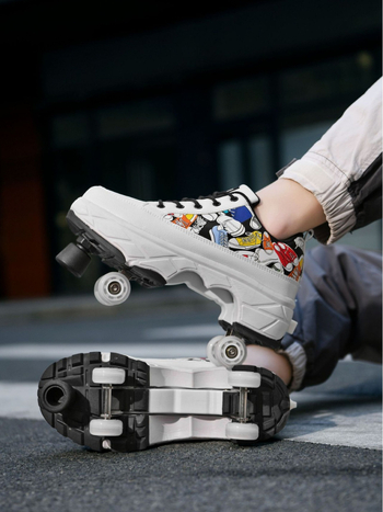 Νέα παπούτσια heloo, τετράτροχα παπούτσια πατινάζ για αγόρια και παιδικά παπούτσια με ρόδες για κορίτσια.