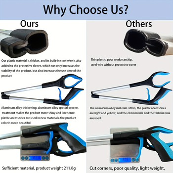 Tarpvalstybinis sulankstomas šiukšlių spaustukas, sutirštintas aliuminio lydinio šiukšlių surinkimo sanitarijos spaustukas, surinkimo spaustukas nėščioms moterims, nesilenkite virš rinktuvo