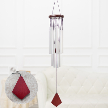 Piiriülene kahekihiline alumiiniumtorust tuulekell, loominguline 12-toruline täispuidust metallist tuulekell, koduripats, puidust kaunistused, käsitöö