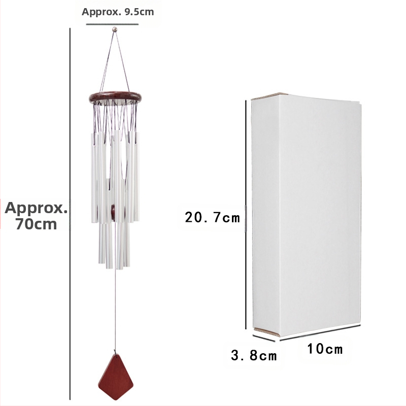 Трансгранична двуслойна алуминиева тръба, вятърна камбанка, креативна 12-тръба, масивна дървесина, метална вятърна камбанка, висулка за дома, дървени орнаменти, занаяти