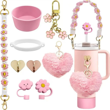 Piiriülesed Stanley karika aksessuaarid, Stanley jääkarikas, Stanley karika armastuse karusnahast palli võtmehoidja ripatsikomplekt