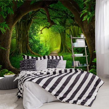 Μαγικό Δάσος Ταπισερί Φυσικό Τοπίο Πράσινη Ταπισερί Τρύπα Δέντρου Κρεμαστό Τοίχου Κατάλληλο για Σαλόνι, Υπνοδωμάτιο, Διακόσμηση Σπιτιού